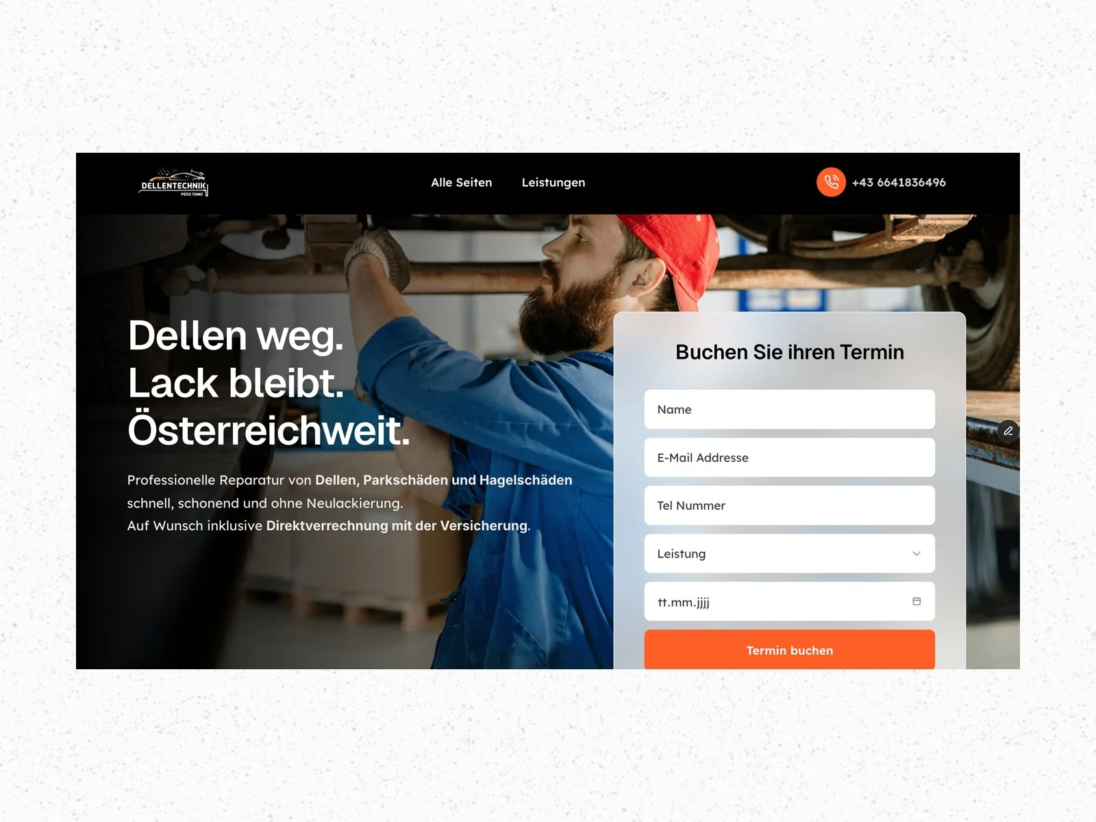 Dellentechniker Referenz für Lead-Website, Google Ads, Anfrageoptimierung von PA Digital