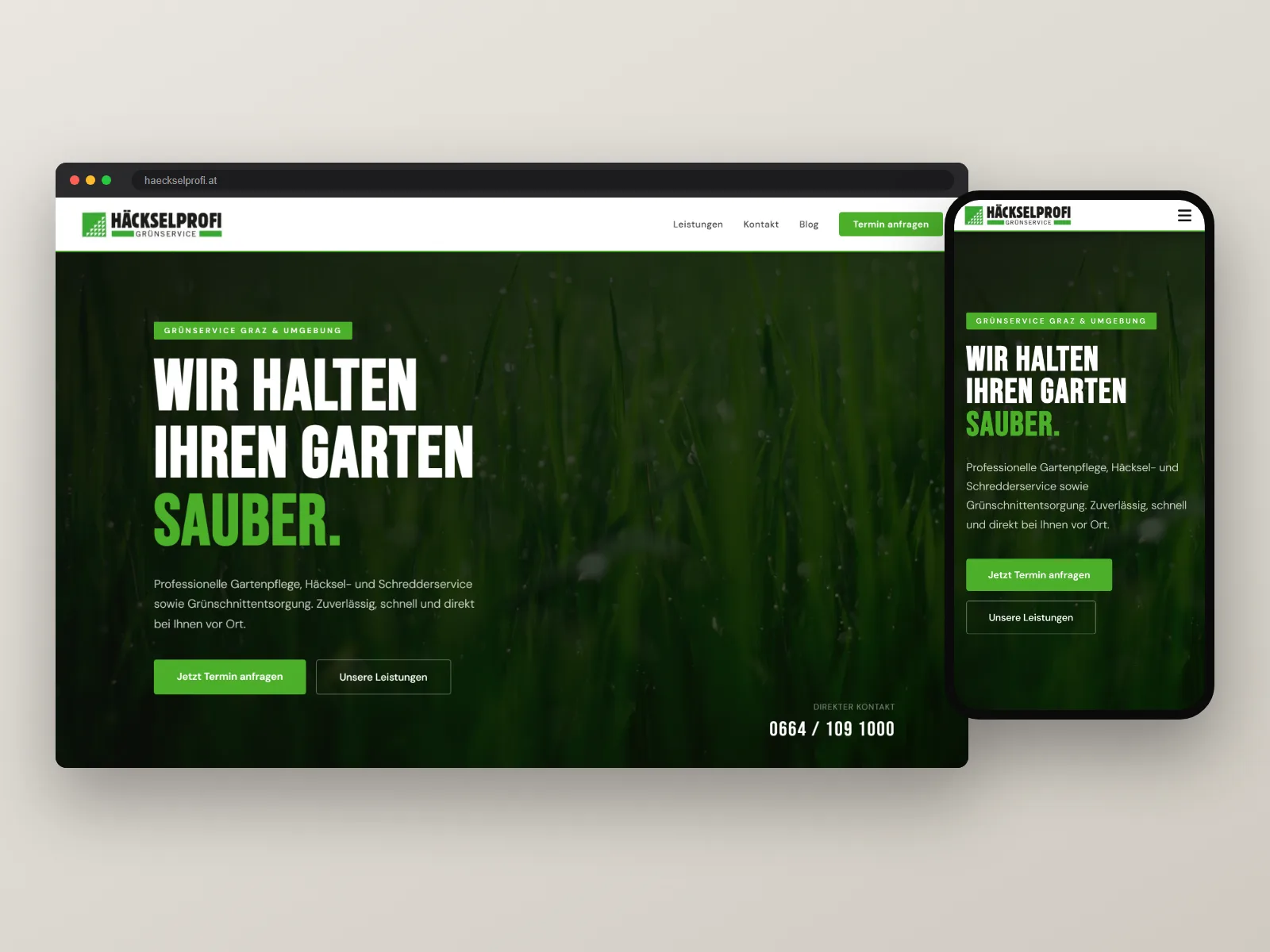 Häckselprofi Referenz für Webdesign, Leistungsstruktur, Local SEO von PA Digital