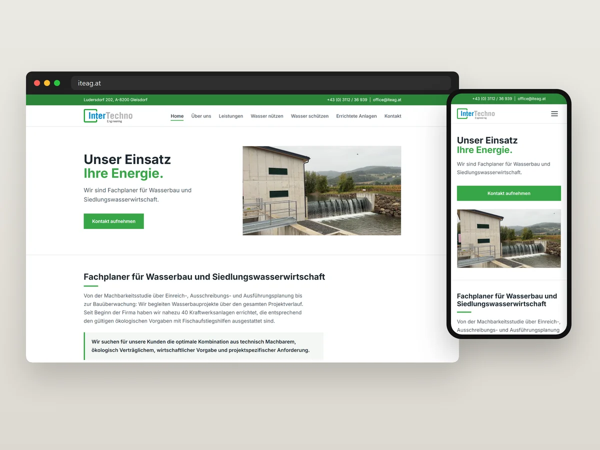 InterTechno Engineering Referenz für Website-Relaunch, Webdesign, Projektreferenzen von PA Digital