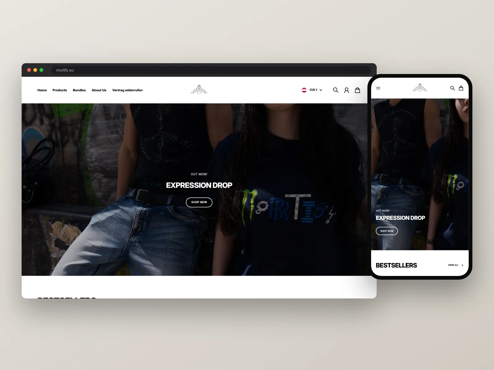 Mortify Referenz für Brand-Auftritt, Webdesign, Conversion-Struktur von PA Digital