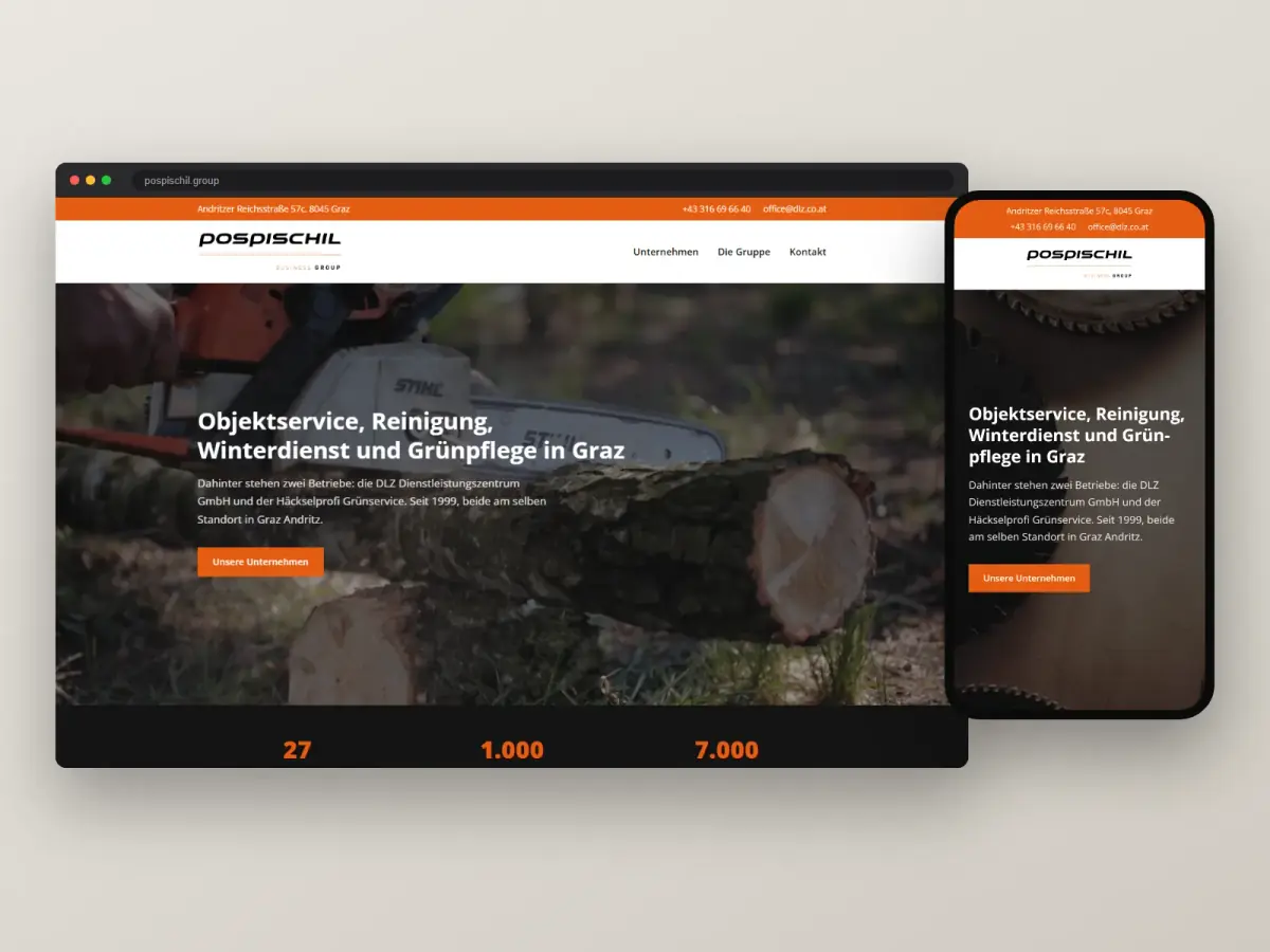 Pospischil Business Group Referenz für Webdesign, Markenauftritt, Local SEO von PA Digital