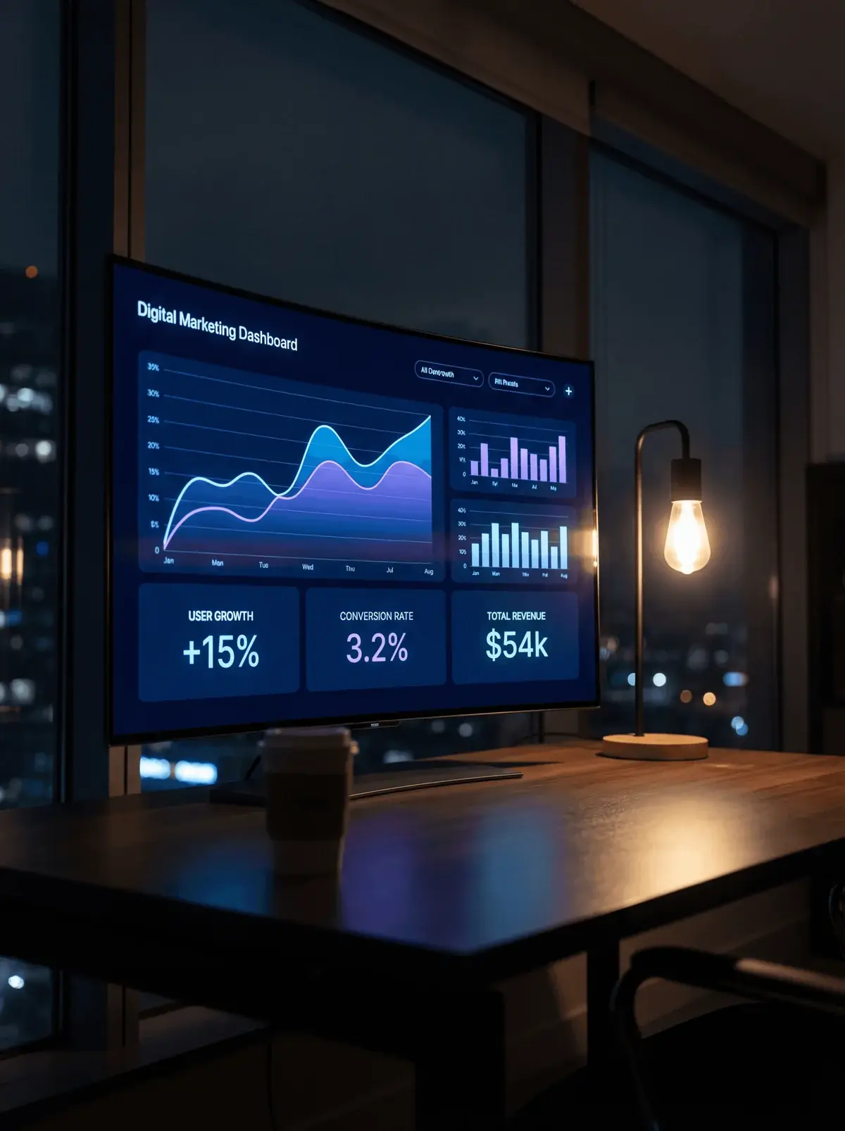 Dashboard und Marketing-Daten für Performance Marketing
